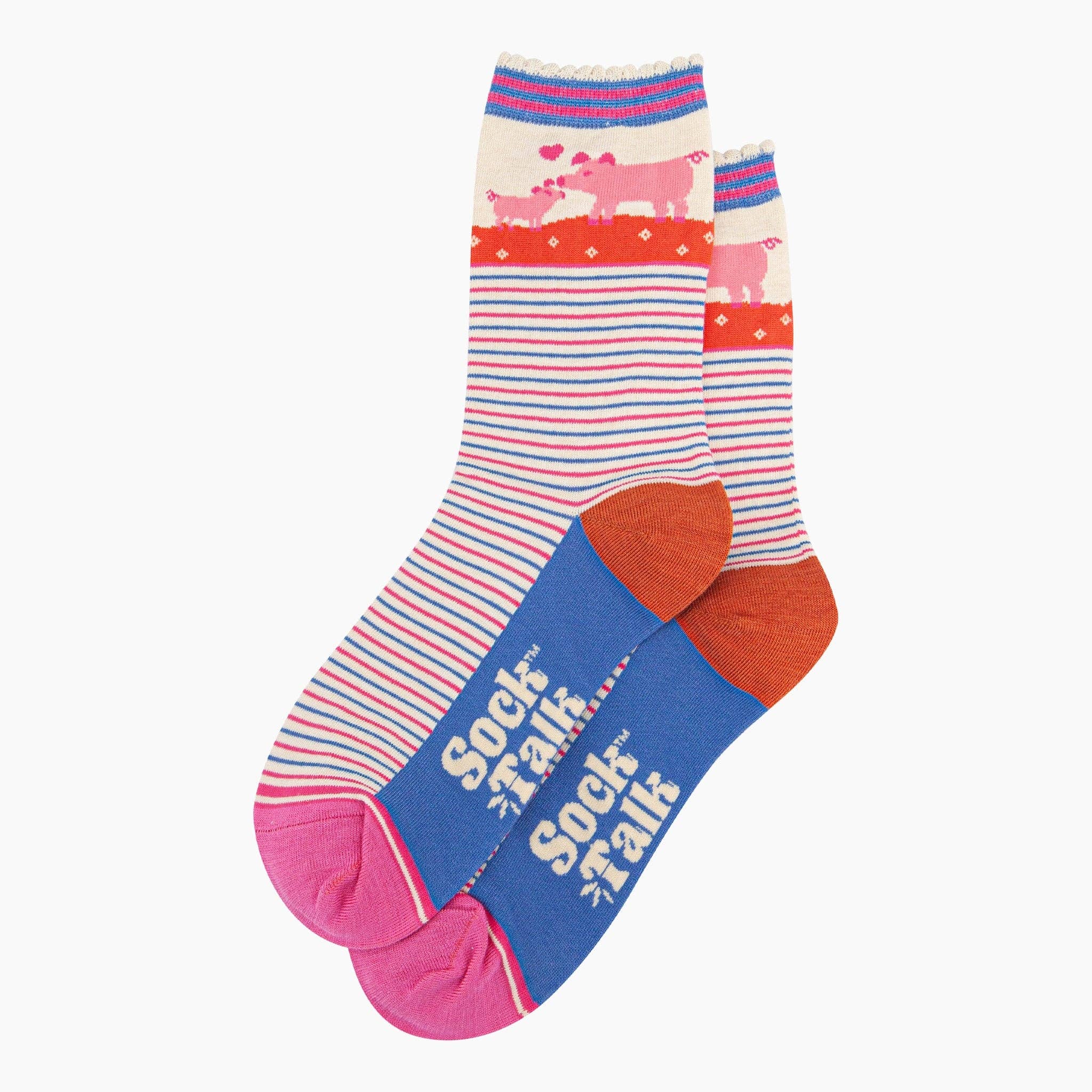 Sock Talk - Wholesale Socks - Women's - Women's Bamboo Socks - Cream, Pig & Piglet1