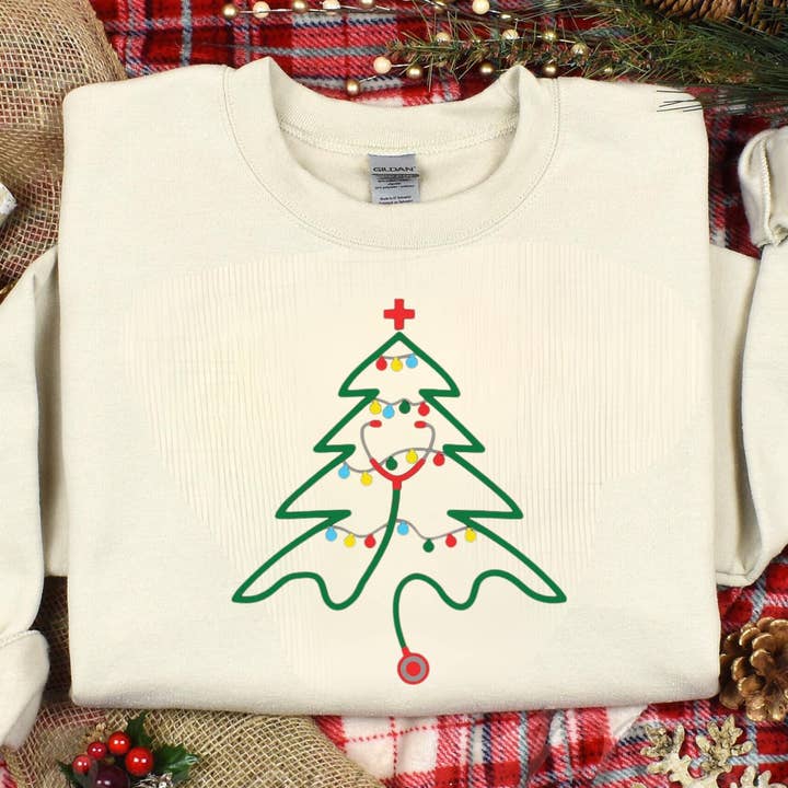 Sudadera de Navidad de Enfermera con Estetoscopio Dr para venta al por mayor de Lasting Impressions CT
