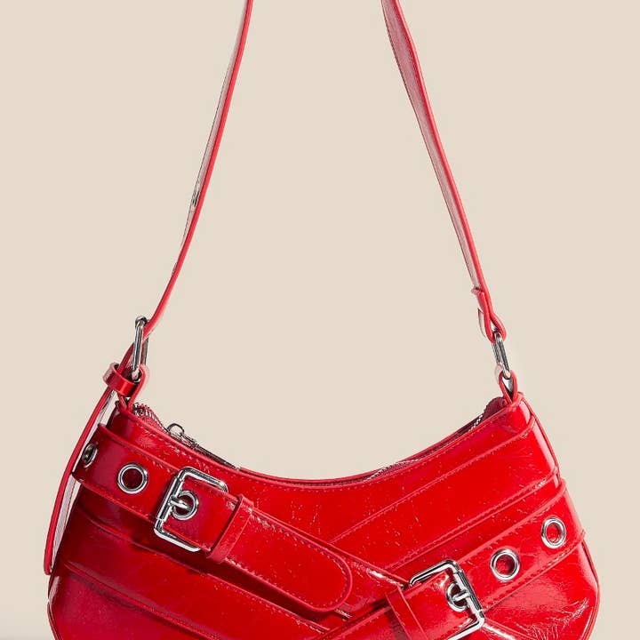 Abstract Overlap Belt Accent Shoulder Bag for wholesale by Anarchy Street