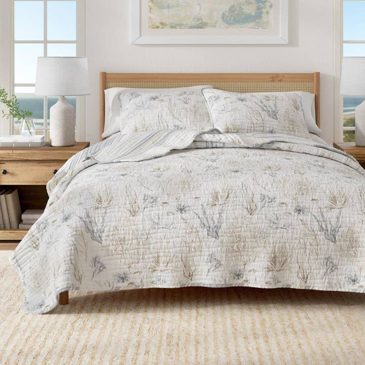 Coral Sea Maze Coastal Quilt Set - Newcomb Collection for wholesale by BH Collective