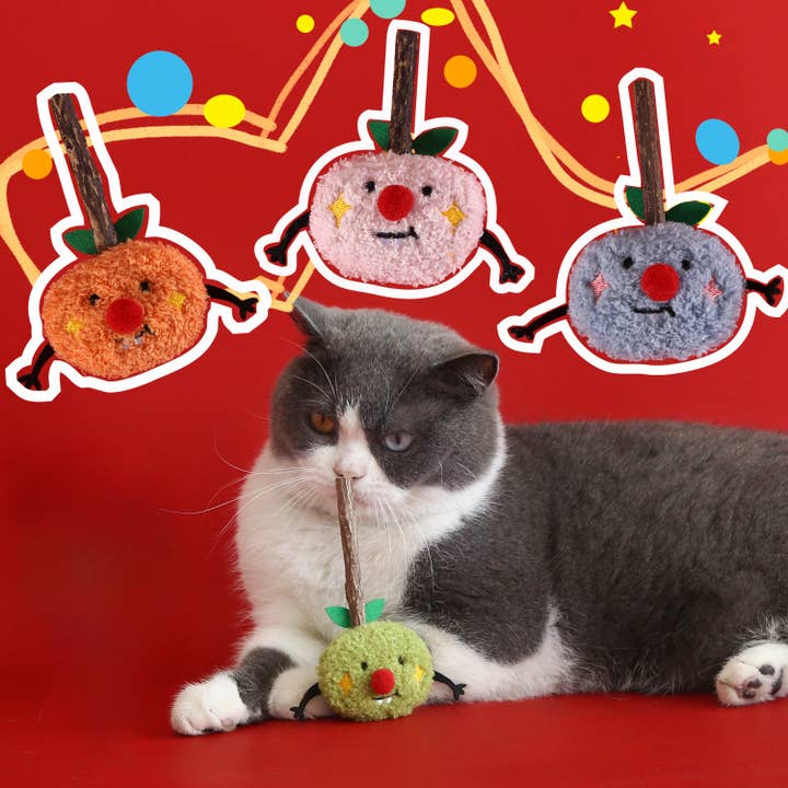 Moo – Frukt Plysch Silvervin Kattleksak för wholesale av Cheerhunting