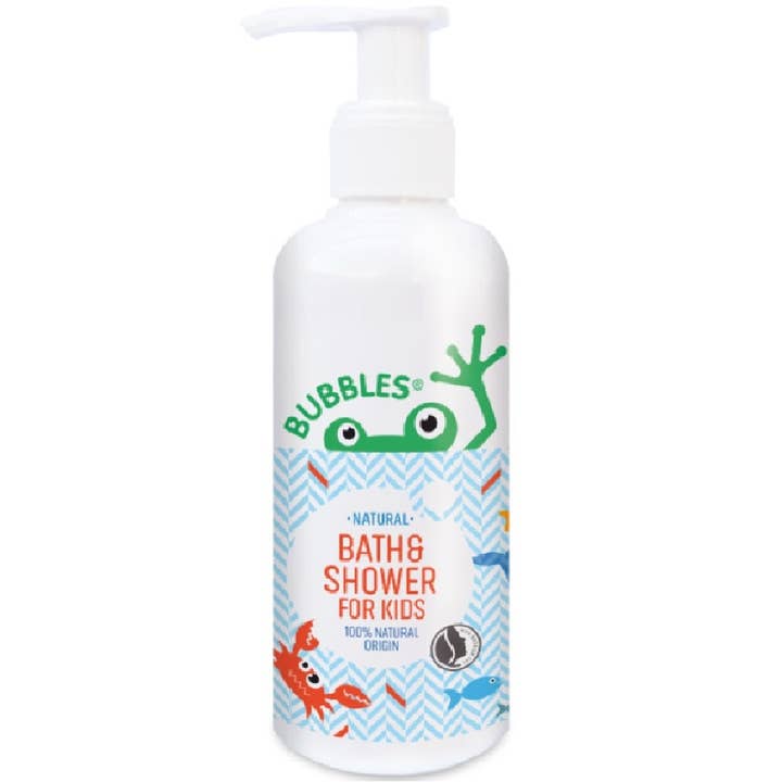 Bubbles bagno e doccia per bambini 200 ml per la vendita all'ingrosso da parte di Bubbles Natural Bodycare