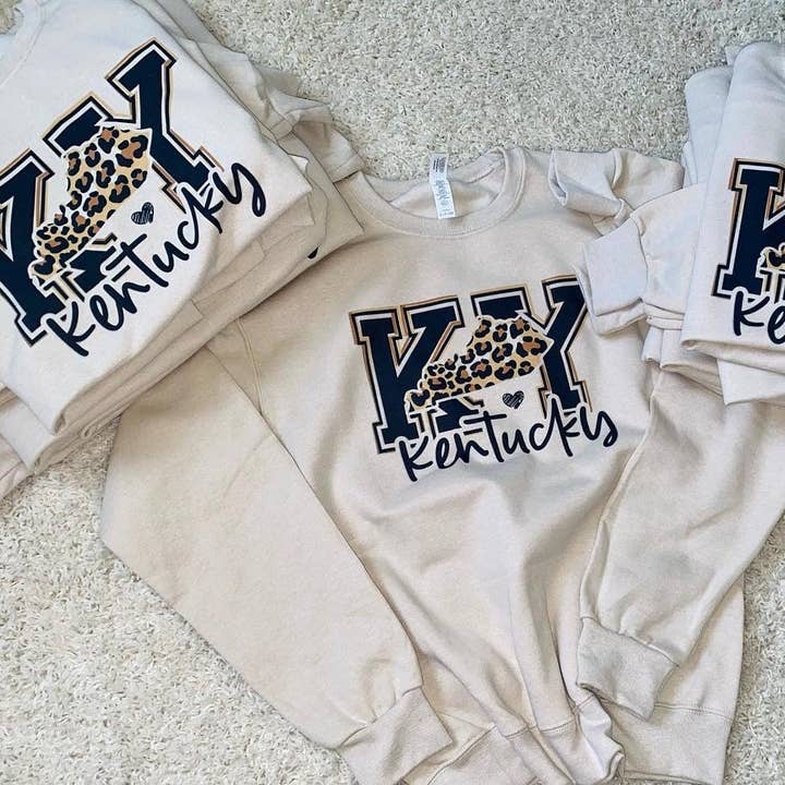 Custom State Leopard Print Graphic Crewnecks for wholesale by Davis Designs