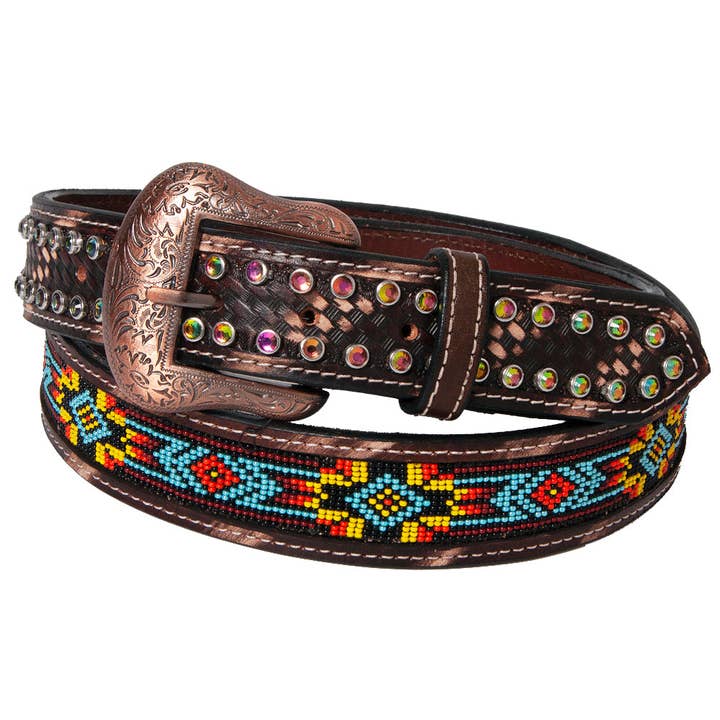 LS Western - Wholesale Belt - Women's - BER223-Hand Carved Western Leather Belt
