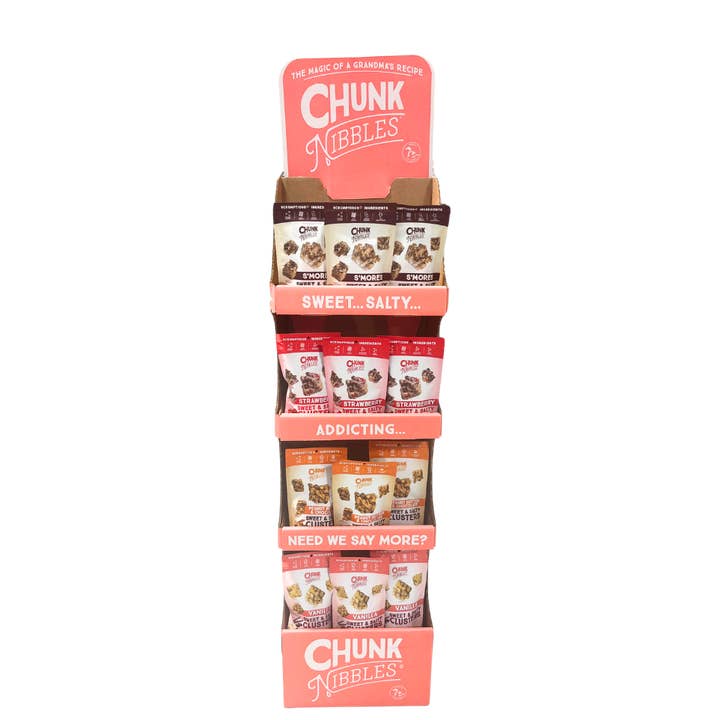 Chunk Nibbles Shipper- 48 Count! for wholesale by Chunk Nibbles