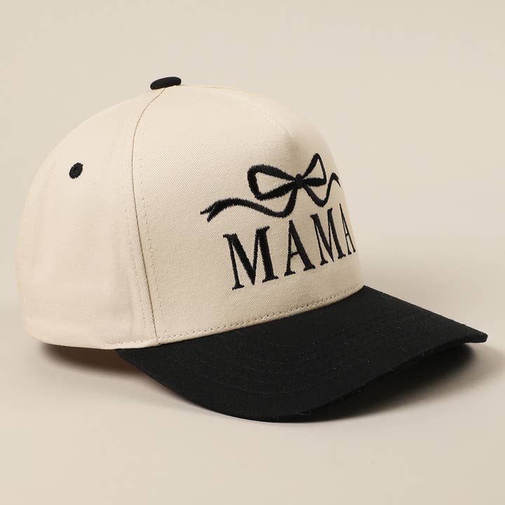 Fashion City - Wholesale Trucker Hat - Women's - MAMA Ribbon Embroidered Two-Tone Trucker Hat2