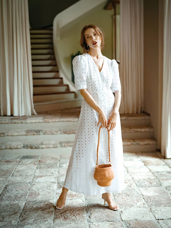 Brunna Co – wholesale Dress – Women's – OLYMPIA Embroidered Cotton Dress1