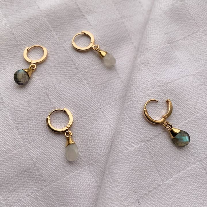 Boucle d'oreille Maelle, pierre fine (BOMA6) pour la vente par Sophie Deschamps Bijoux