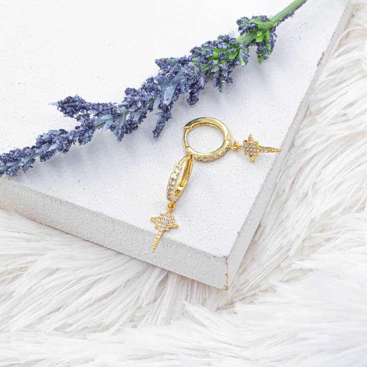 Stardust Huggie Earrings for wholesale by Cherie by Cherie