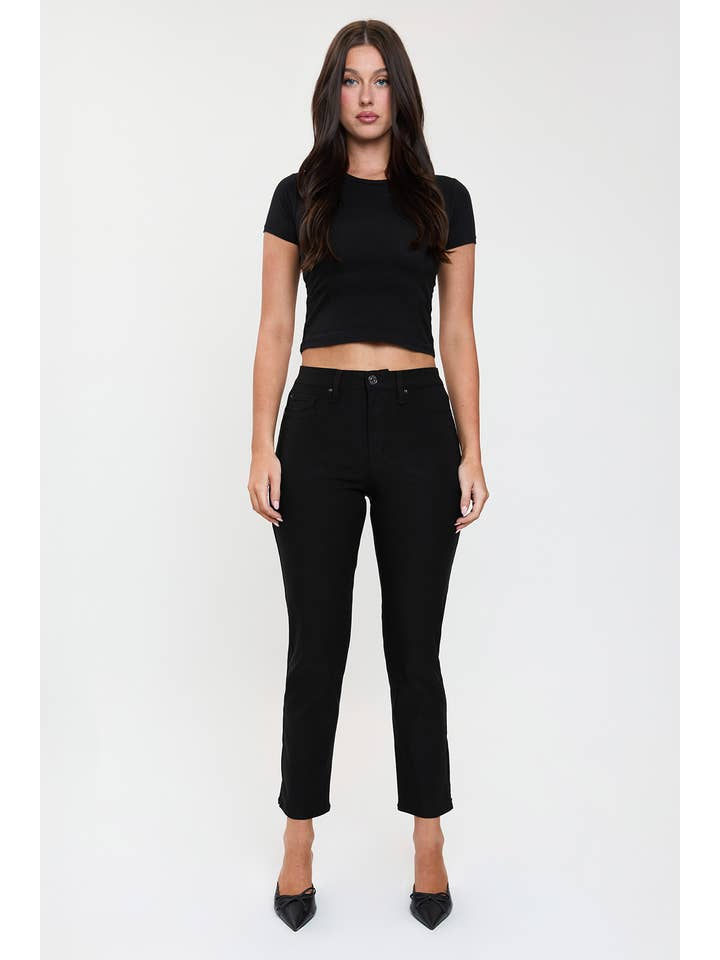 YMI – wholesale Byxor - Dam – Högmidjade Hyperstretch Beskurna Raka Byxor-P041231