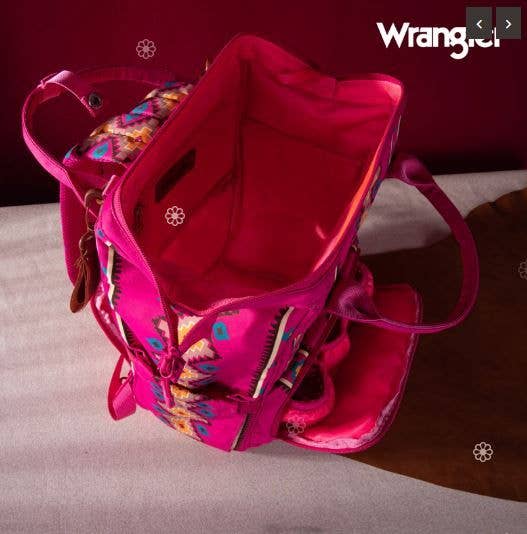 South End Clothing and Apparel L.L.C – wholesale Backpack – Women's – Wrangler Aztec Printed Callie Backpack - Hot Pink2