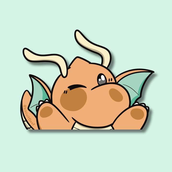 Sky Dragon Peeker Sticker for wholesale by Biscuitfloof Studios