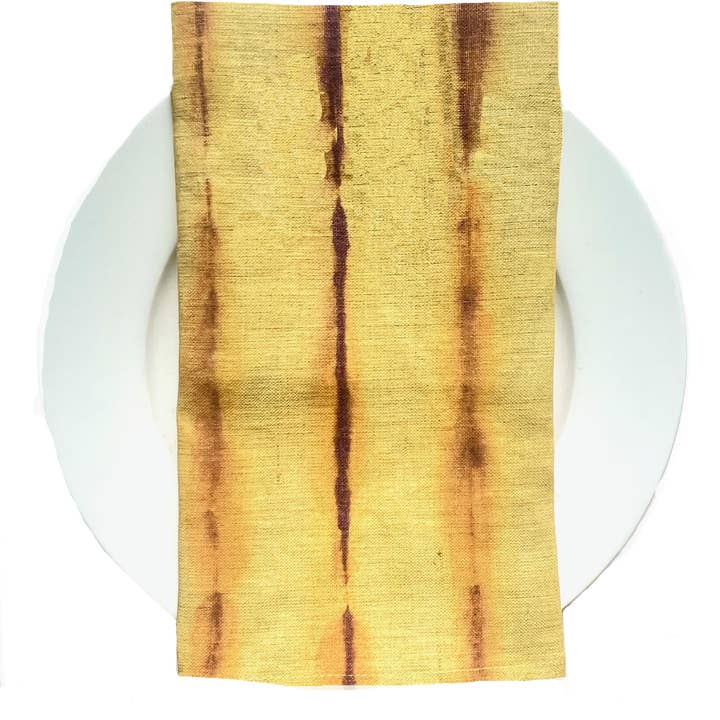 Tulusa - Wholesale Dinner & Cloth Napkin - *HIGH BROW HIPPIE - SET OF 4 LINEN SHIBORI NAPKINS12