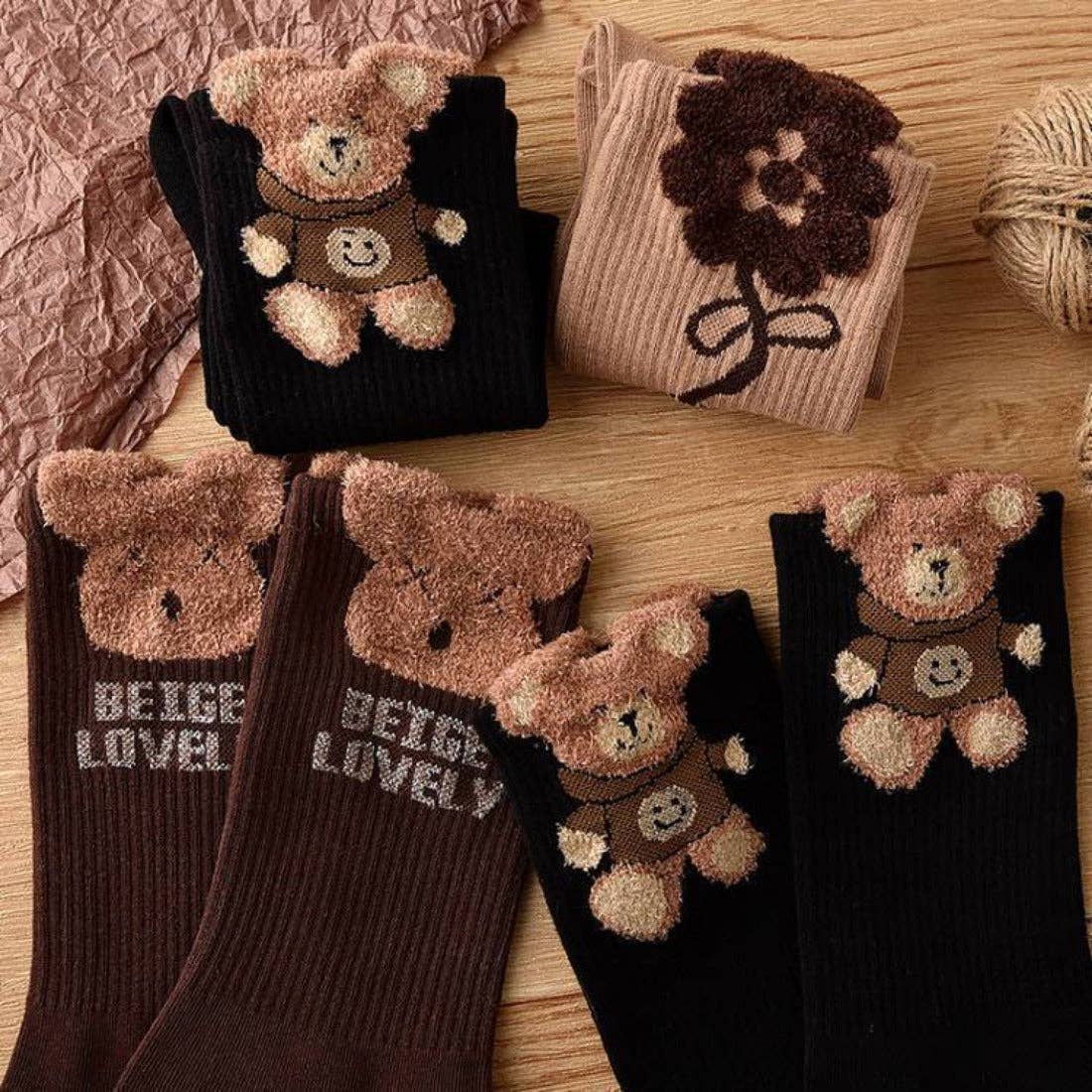 Funkyrel® Atzbranding Limited - Wholesale Socks - Women's - Rufia - Bear Print Winter Socks11