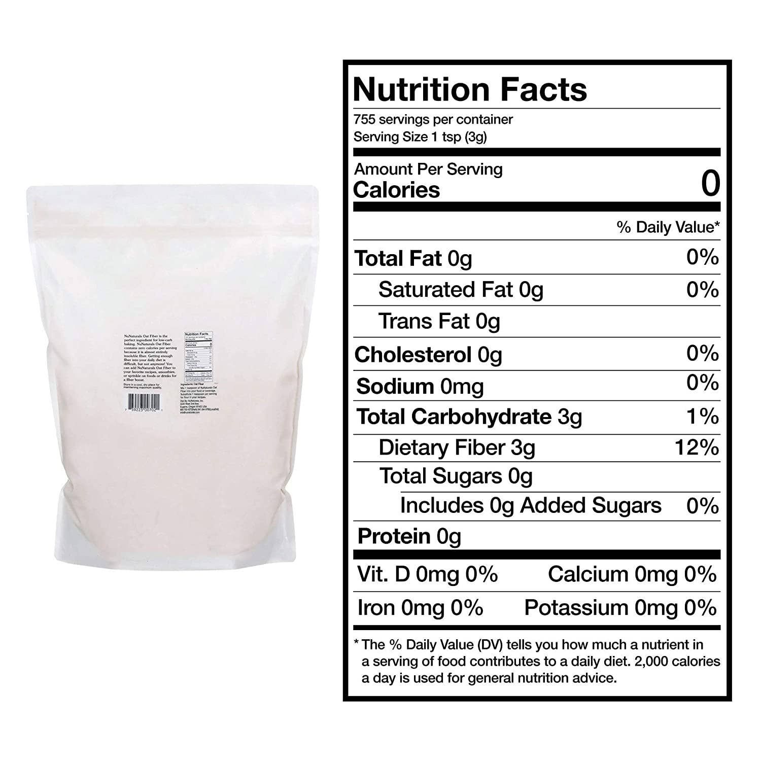 NuNaturals - Wholesale Gluten-Free Flour - Oat Fiber 1 lb (151 servings)6