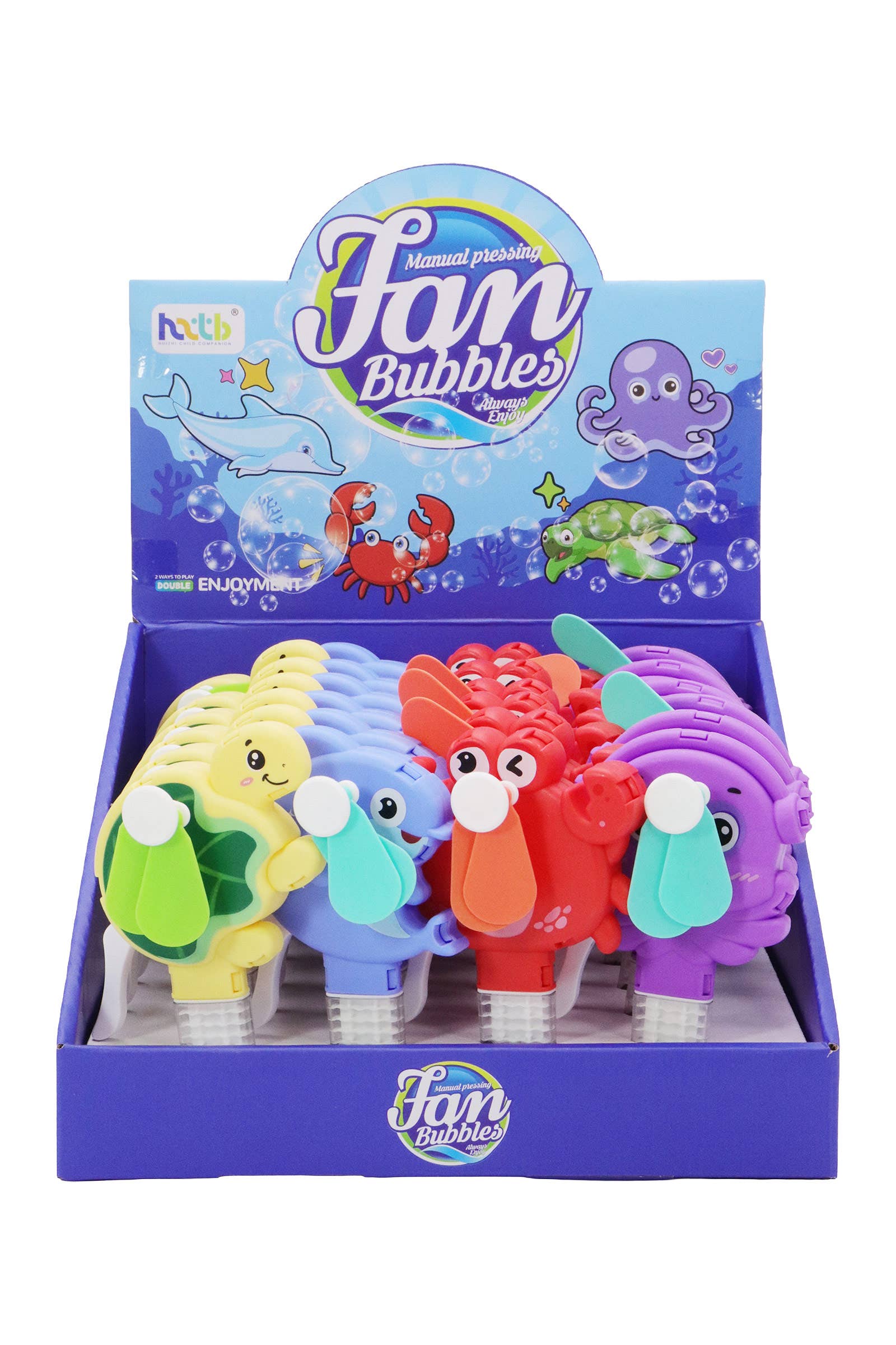 ASSORTED Sea Animals Bubble Wand Manual Fan - 24 Pcs for wholesale on Faire2