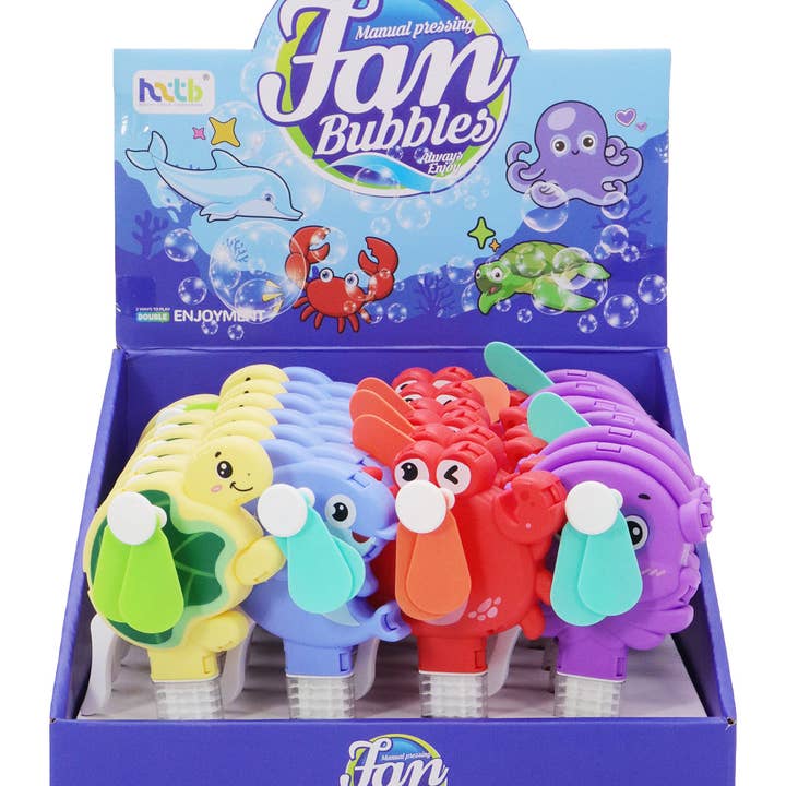 ASSORTED Sea Animals Bubble Wand Manual Fan - 24 Pcs for wholesale on Faire2
