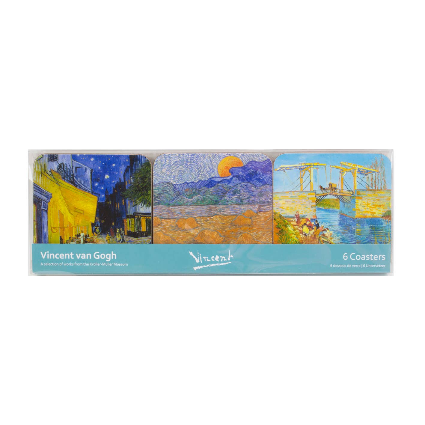 MUSEUM WEBSHOP – Engroshandel Bordskånere – Sæt med 6 glasbrikker med Van Gogh mesterværker fra Kröller-Müller1