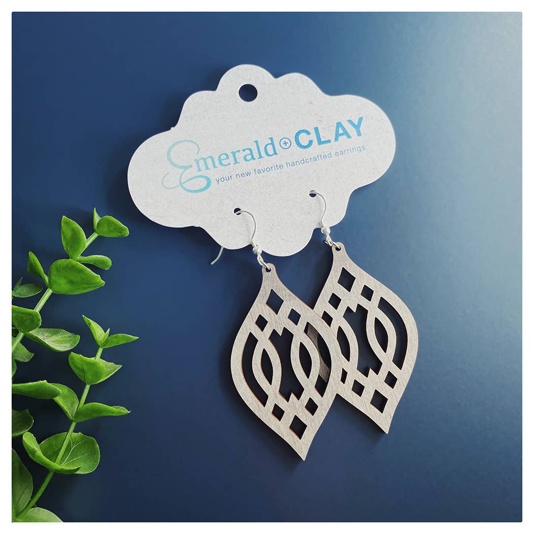 Emerald and Clay - Wholesale Dangle Earrings - Wood Earrings - Trellis1