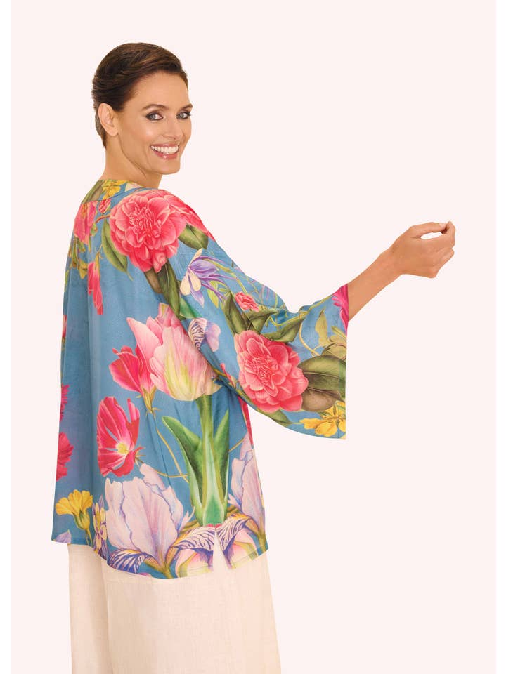 Blue Kimono Jacket - Floral Study - Denim for wholesale on Faire