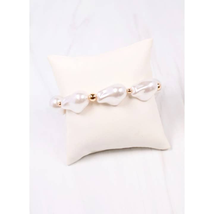 Caroline Hill - Wholesale Beaded Bracelet - Jerald Pearl Bracelet CREAM