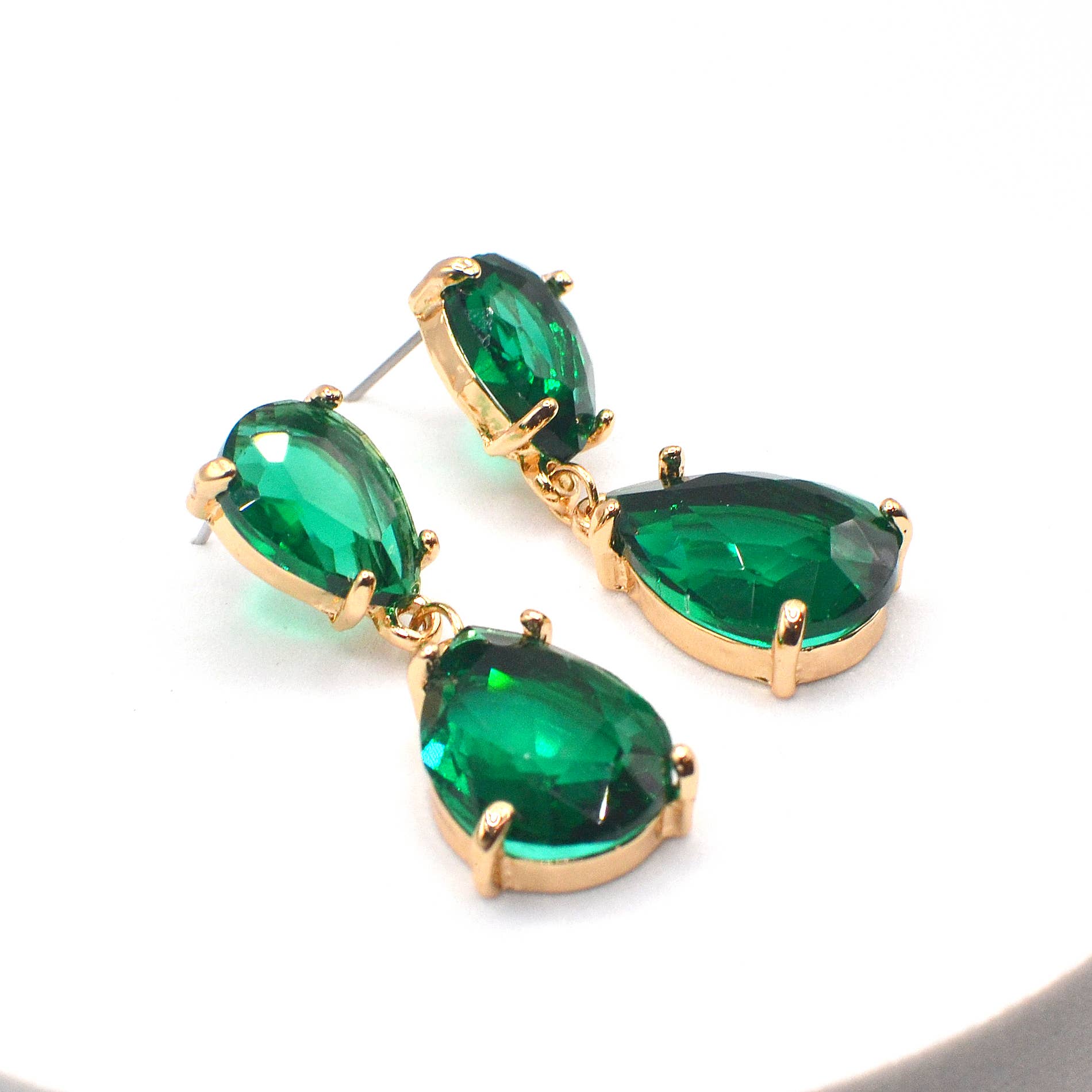 StarryNYC - Wholesale Dangle Earrings - Teardrop Glass Stone Dangle Crystal Bridal Earrings6