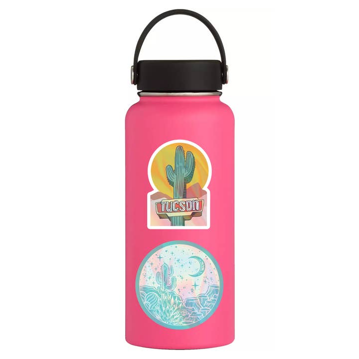 Juju and Moxie - Wholesale Sticker - Tucson Saguaro Neon Sign Arizona Holographic Vinyl Sticker2