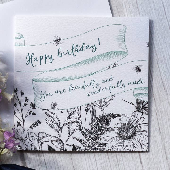 And Hope Designs - Venta al por mayor Tarjetas de cumpleaños - Tarjeta de cumpleaños cristiana, tarjeta cristiana, escritura del salmo 139
