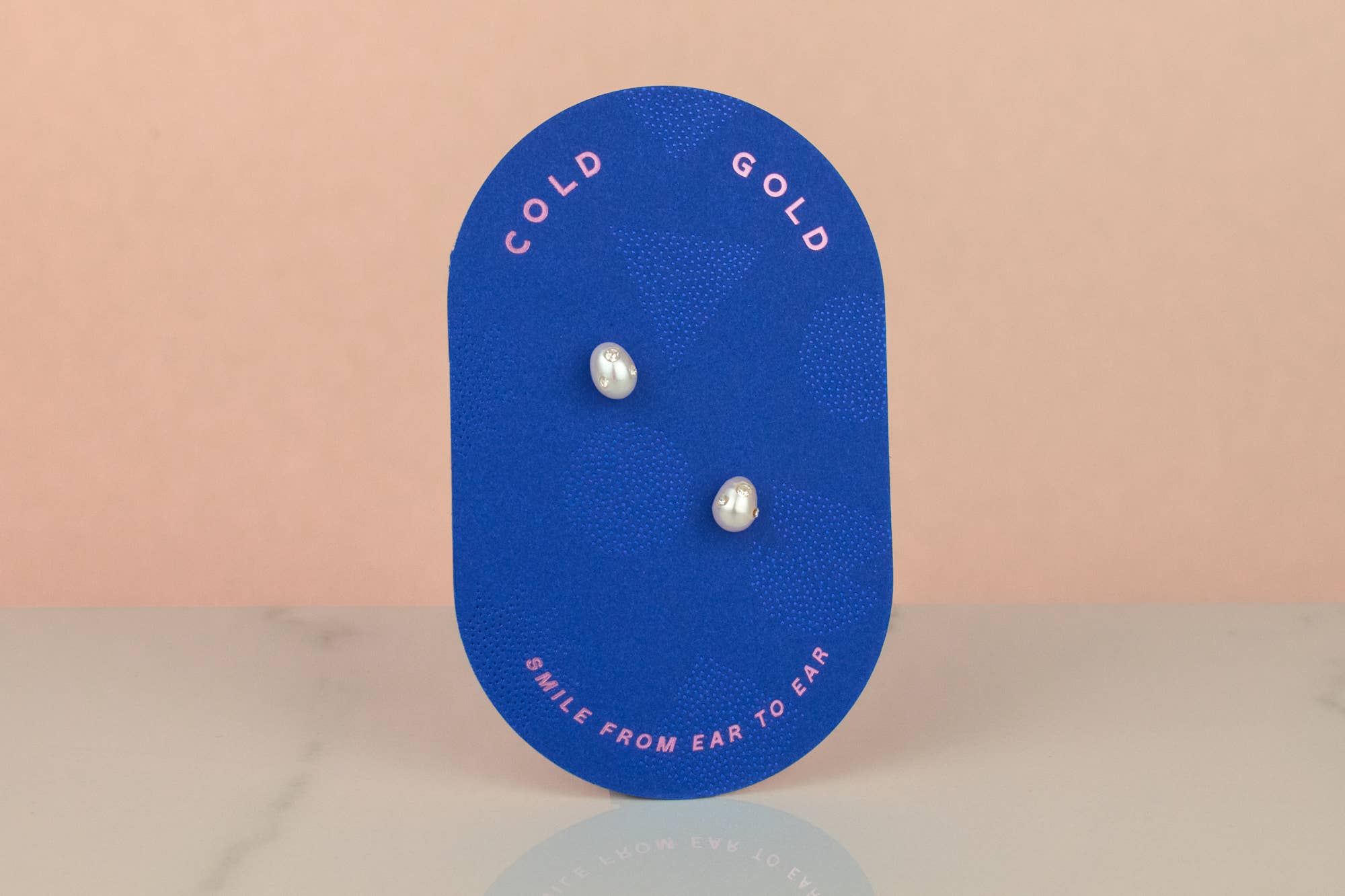 Cold Gold - Wholesale Stud/Post Earrings - The Aura Studs: Baroque Pearl and Crystal Gemstone Earrings2