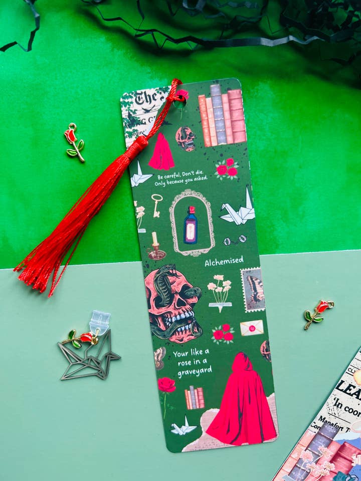 Alchemised Romance Inspired Bookmark – Double Sided Matte Laminated Fantasy Page Marker for wholesale by TheBookShack
