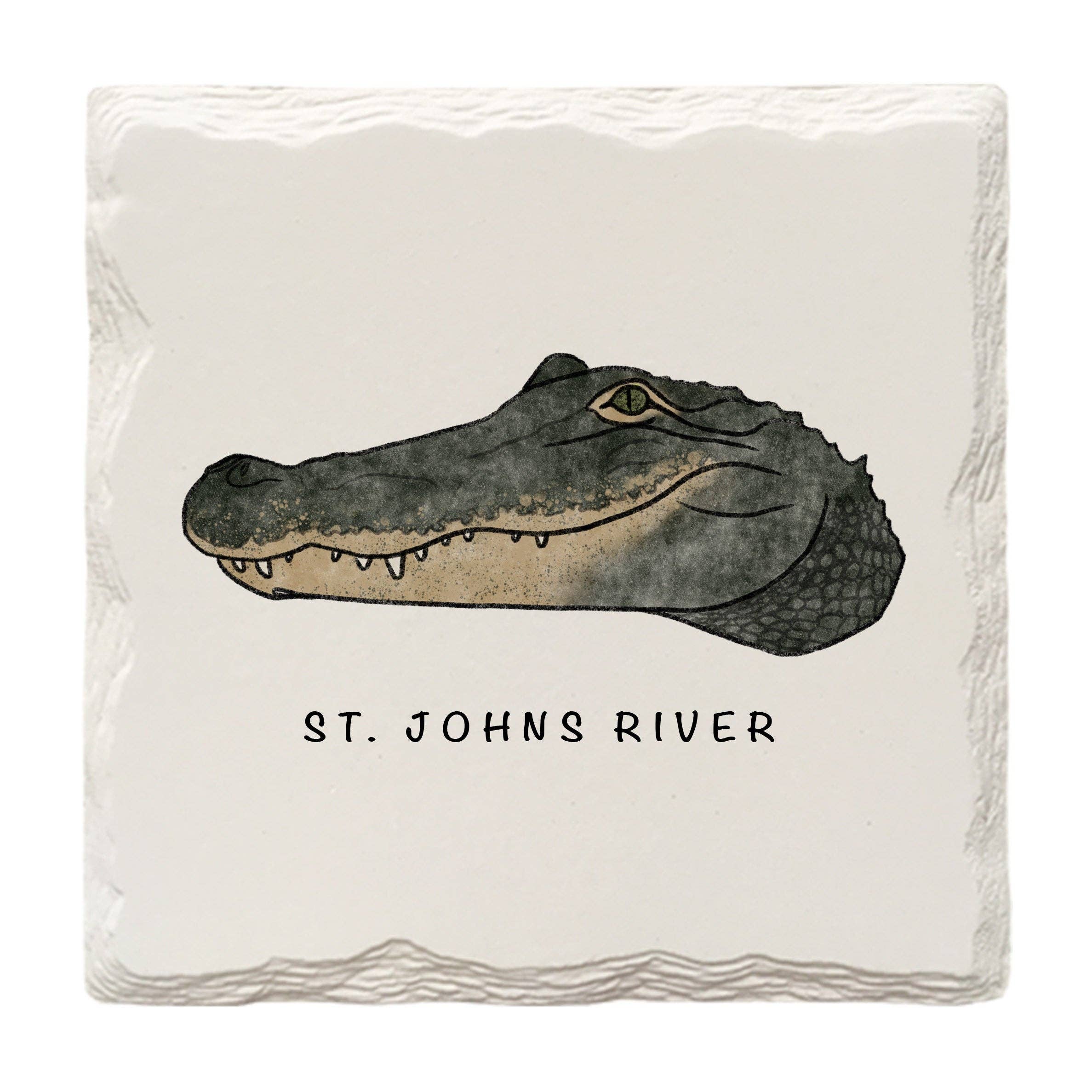 Mill Wood Art - Wholesale Coasters - Customizable Gator Doodle | Drink Coaster0