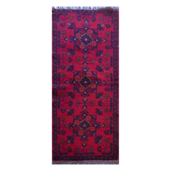 Tappeto afghano annodato a mano realizzato con lana naturale e cotone di Kabul 5'2 «X 1'9" Abc4274 per la vendita all'ingrosso da parte di Pandora rugs