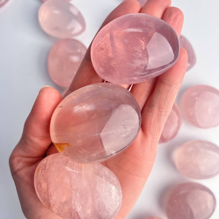 Terra Dawn Minerals – Pedra/cristal espiritual por atacado – Pedras de Palma de Cristal de Quartzo Rosa de Alta Qualidade Médio1