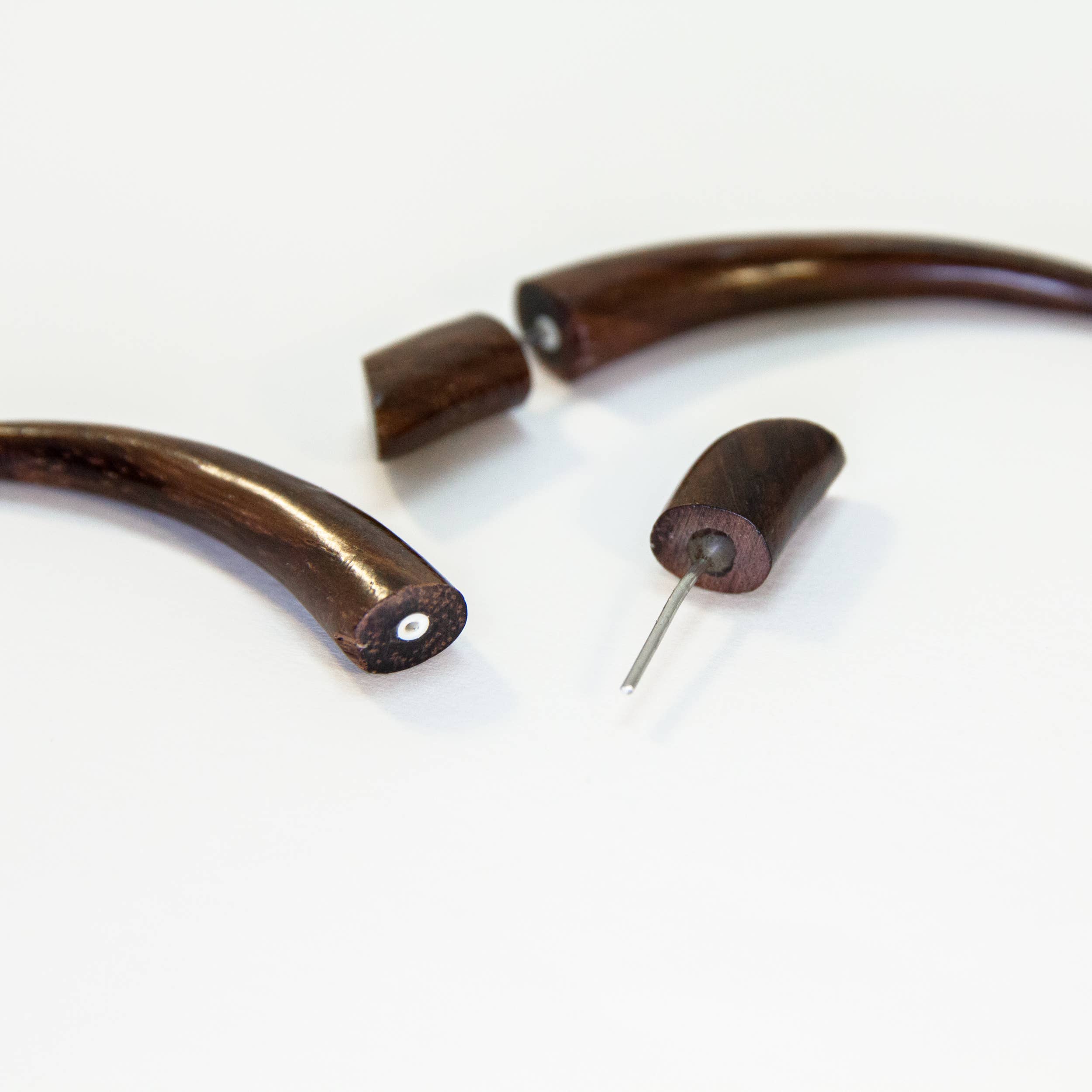 Ajmer by Jodi - Wholesale Dangle Earrings - Small Wood Spike Faux Gauges ~ fake gauge earrings4