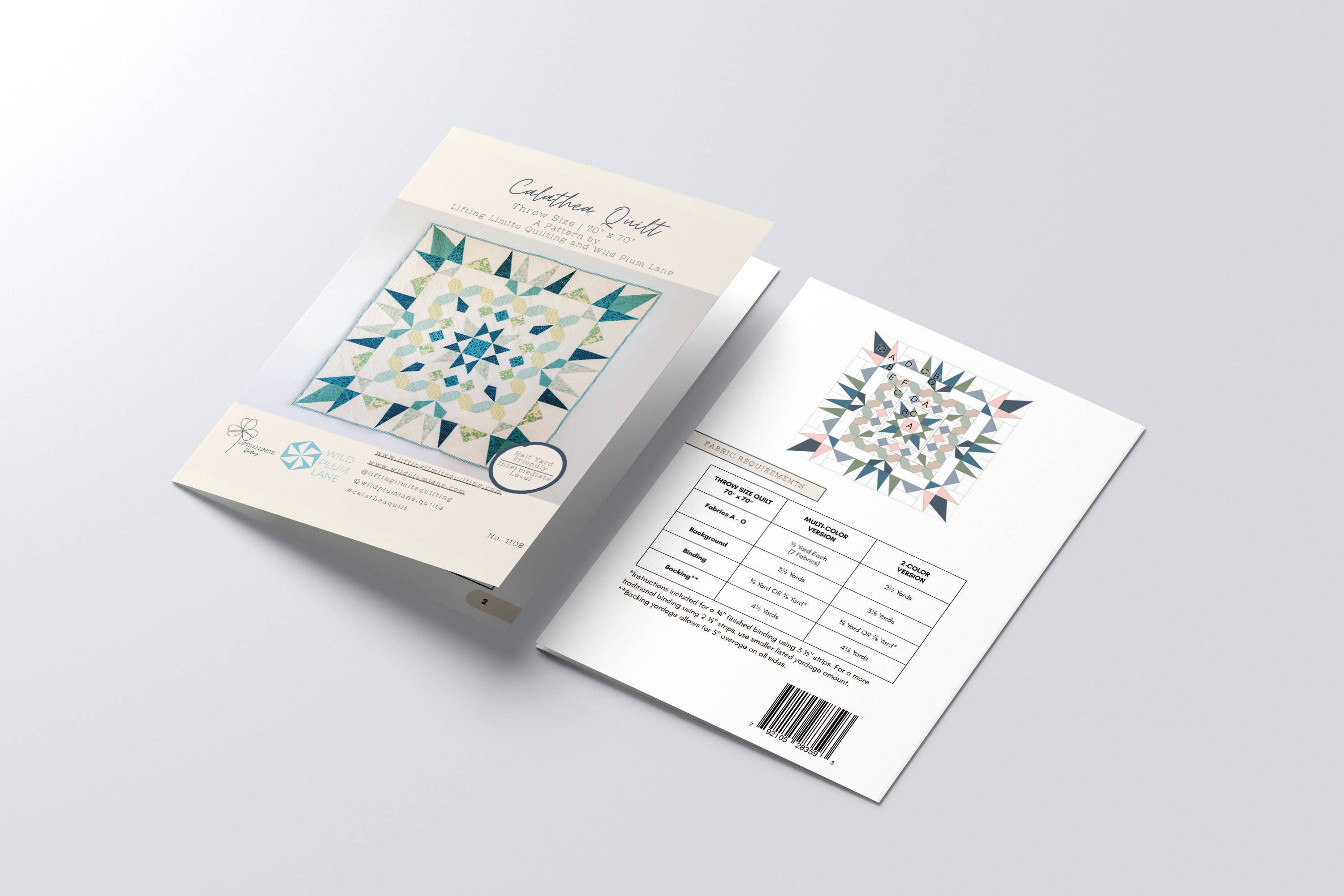 Wild Plum Lane - Wholesale Sewing Needles - Calathea Quilt Pattern - Printed5