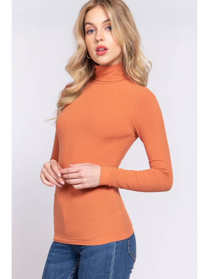 42POPS - Wholesale Knit Top - Women's - ",.._ SI-24739 FITTED LONG SLV TURTLE NECK RIB KNIT TOP7
