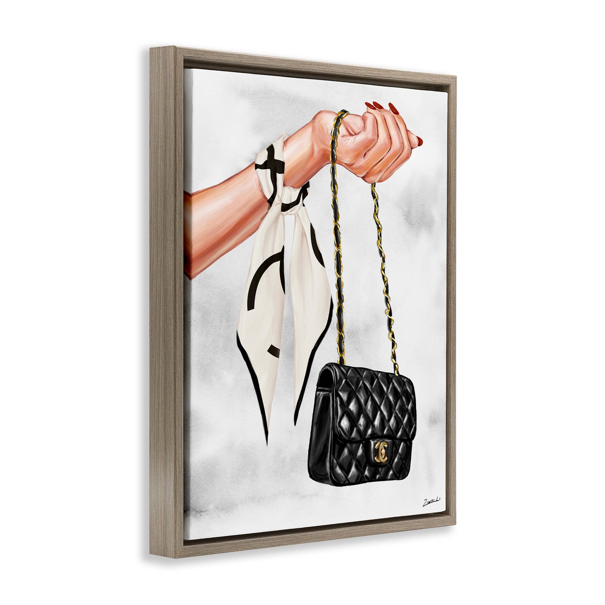 Stupell Industries – wholesale Wall decor – Kids & Baby – Black Handbag on Wrist Floater Framed Art8