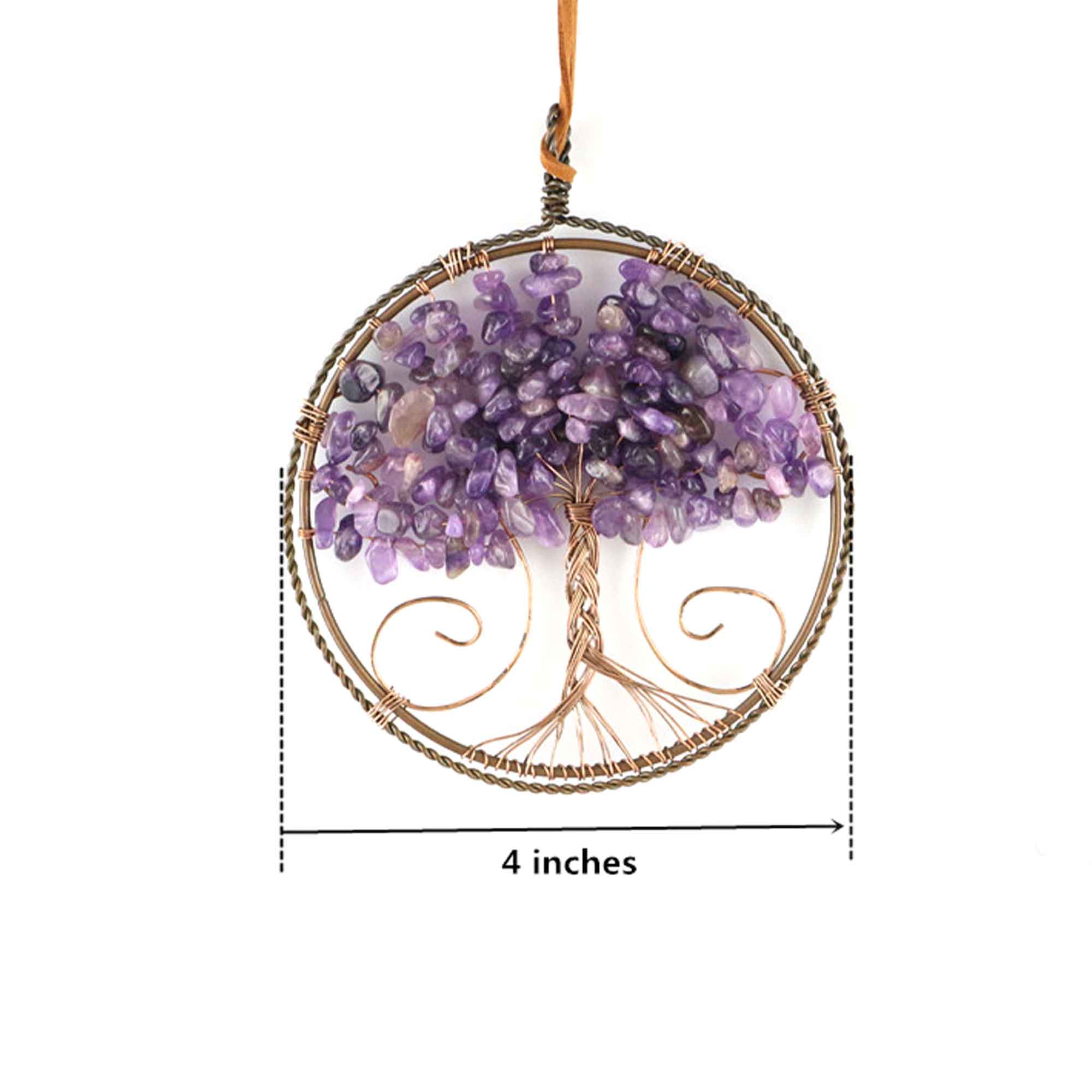 Decor N Beyond – wholesale Ornament – 4" Healing Gemstone Tree of Life Ornament, Gift for Mom3