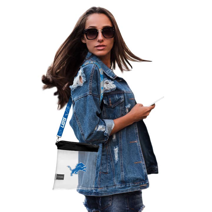 Little Earth Productions - Wholesale Purse/Bag Accessory - Unisex - NFL Detroit Lions Clear Pattern Strap Bag