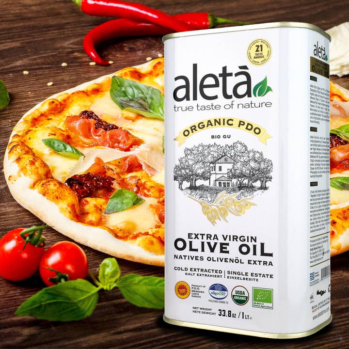 ALETA FARMS - Wholesale Olive Oil - Aleta Organic Estate, Greek Extra Virgin Olive Oil, 1 Lt Tin8