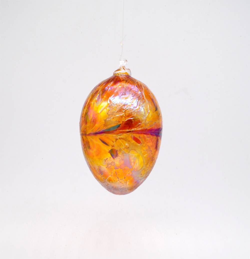 WGK Glass Art Inc - Wholesale Ornament Set - Set of 5 Iridescent Egg Ornament3