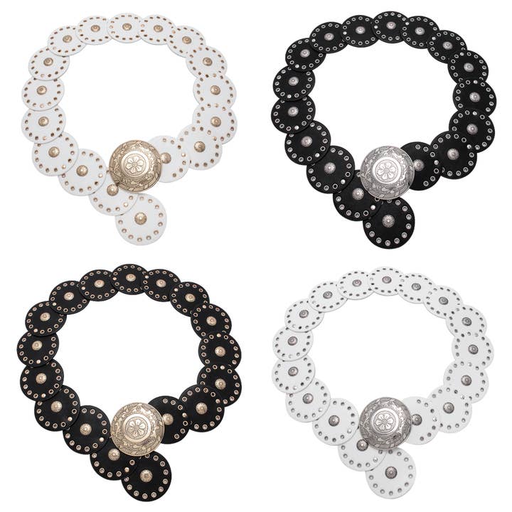 Oblige by G - Wholesale Belt – Women's - Western-Inspired Studded Circle Belt
LVBT-1023