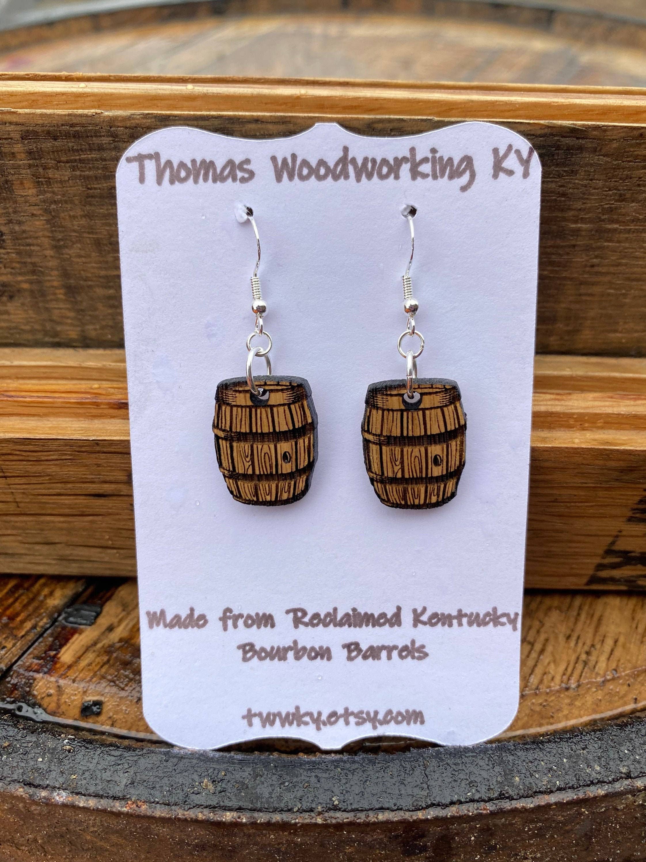 TWWKY - Wholesale Dangle Earrings - Oak Barrel Dangle Earrings from Reclaimed Kentucky Bourbon4