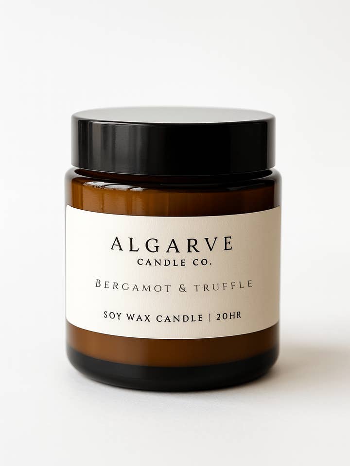 Soy Candle | 20hr | Bergamot & Truffle for wholesale by Algarve Candle Company