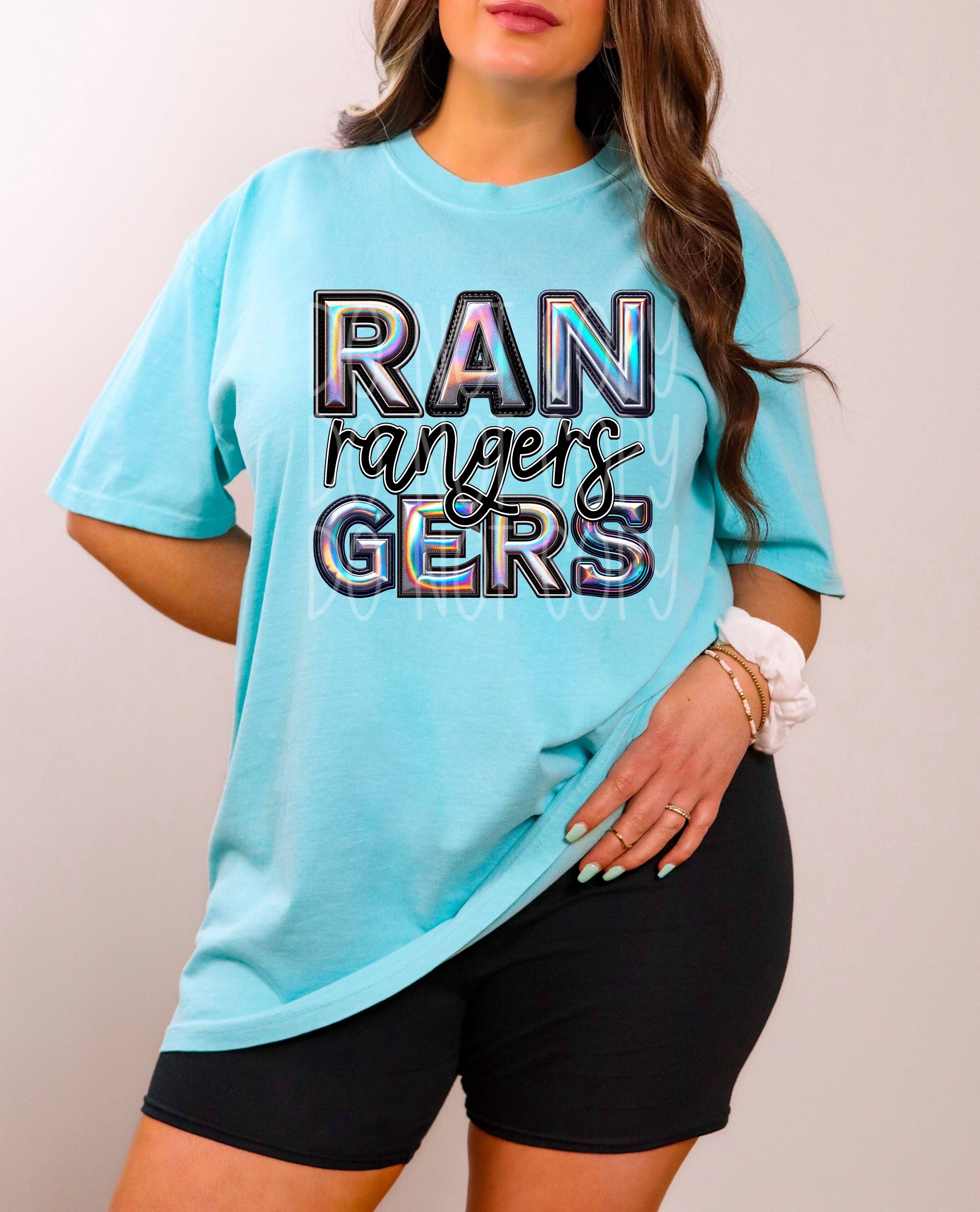 Red Dirt Transfers - Wholesale Sublimation Transfer - Rangers Faux Holographic DTF Transfer | Trendy School Spirit DTF Transfer | Ready to Press | High Quality DTF Transfers | Fast Shipping0