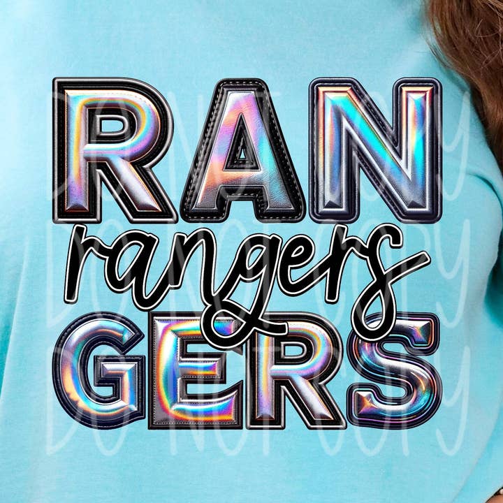 Red Dirt Transfers - Wholesale Sublimation Transfer - Rangers Faux Holographic DTF Transfer | Trendy School Spirit DTF Transfer | Ready to Press | High Quality DTF Transfers | Fast Shipping0