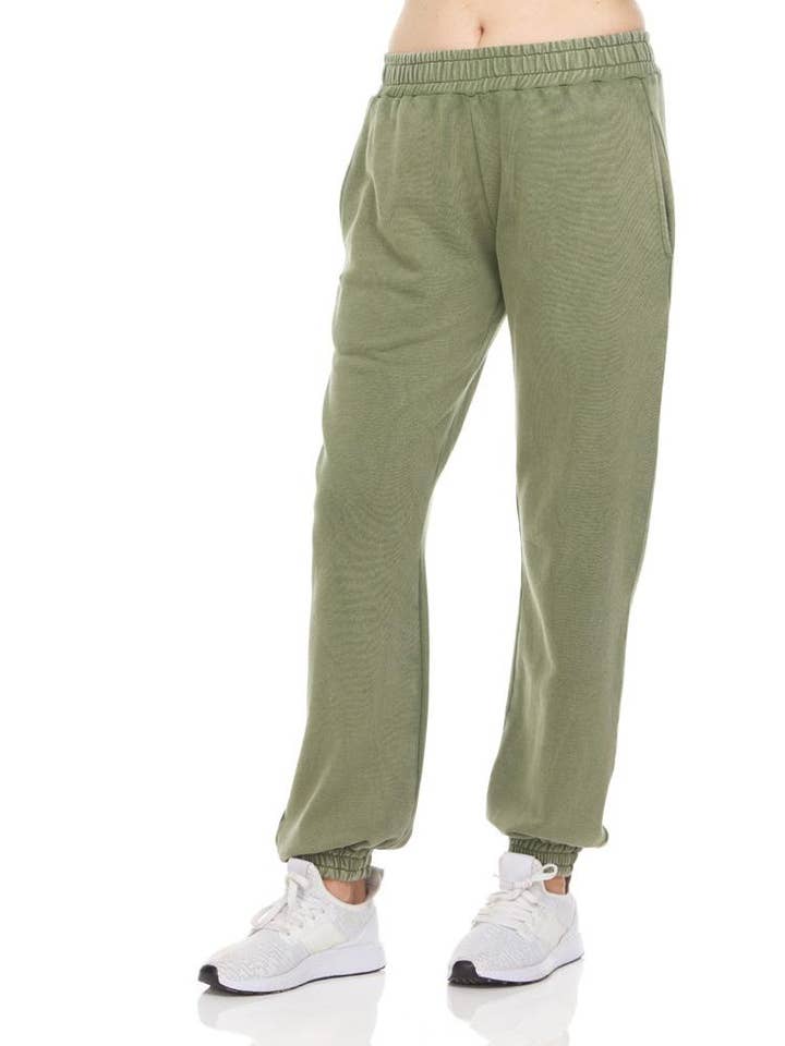 Olivgrüne Jogginghose mit hohem Bund für den Großhandel von Uncommonbasics