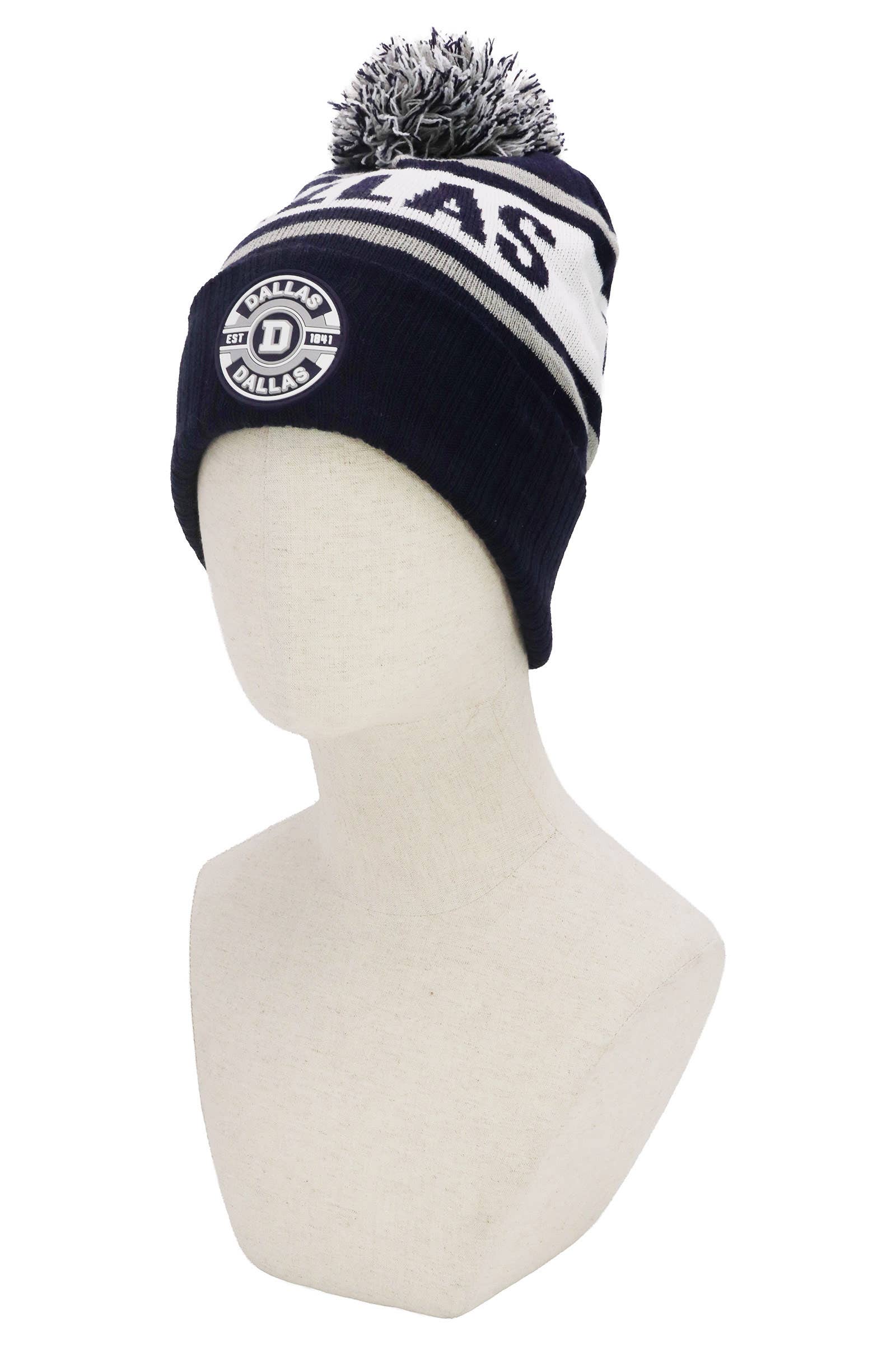 Cap Zone - Wholesale Beanie - Women's - Dallas D Logo Single Pom Cuffed Trooper Beanie7