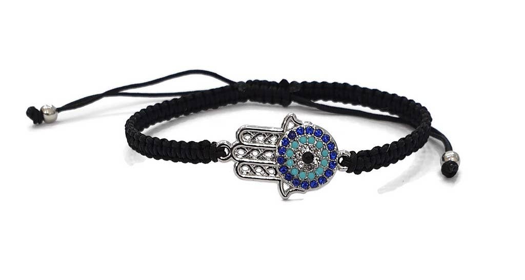 Loli – Pulseira com pendente por atacado – Pulseira Handmade Hand Evil Eye em Macramé Hamsa0