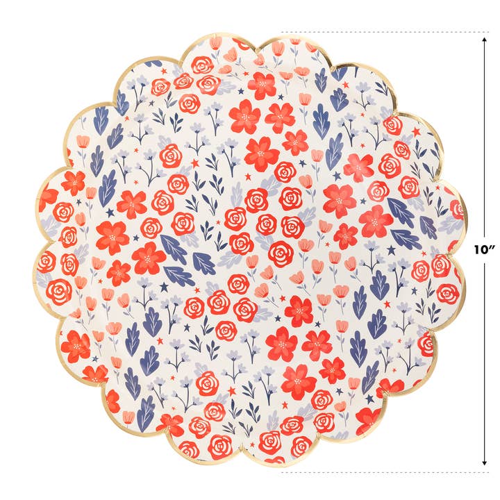 My Mind’s Eye - Wholesale Disposable Plate - PLPL368 - Patriotic Scatter Paper Plate